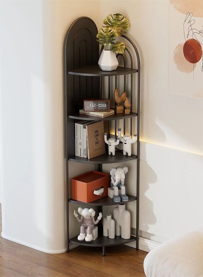 Kutis 5-Tier  Metal Storage Rack Corner Shelving  Display Stand Storage Shelves  For Living Room Bedroom Steel 34.5x34.5x169cm - Image 4